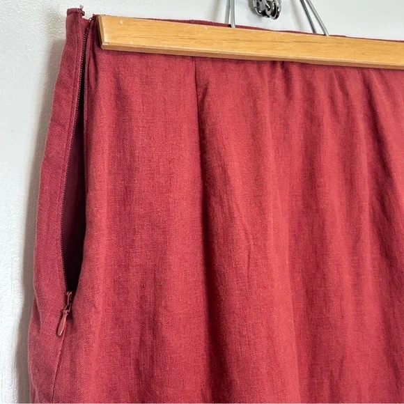 Abercrombie & Fitch XS Linen Blend Ruffle Hem Skirt Orange NWT - Picture 2 of 7